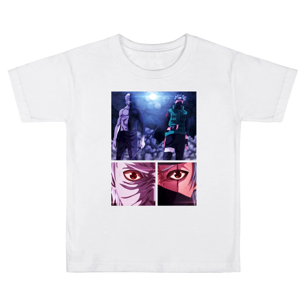 Kakashi hatake Obito Uchiha 2 sharingan eyes kamui Naruto shippuden a Kids Boys Girls T-Shirt