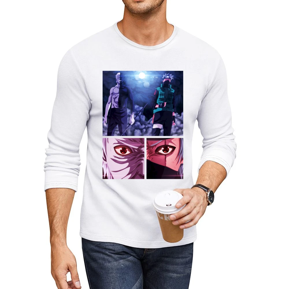 Kakashi hatake Obito Uchiha 2 sharingan eyes kamui Naruto shippuden a Men CrewNeck Long Sleeve T-Shirt