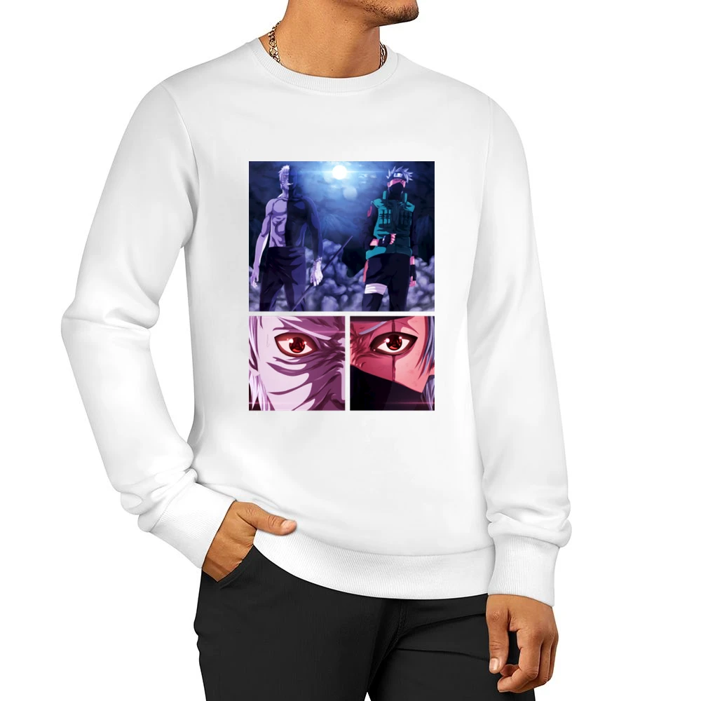Kakashi hatake Obito Uchiha 2 sharingan eyes kamui Naruto shippuden a Men Pullover Sweatshirt