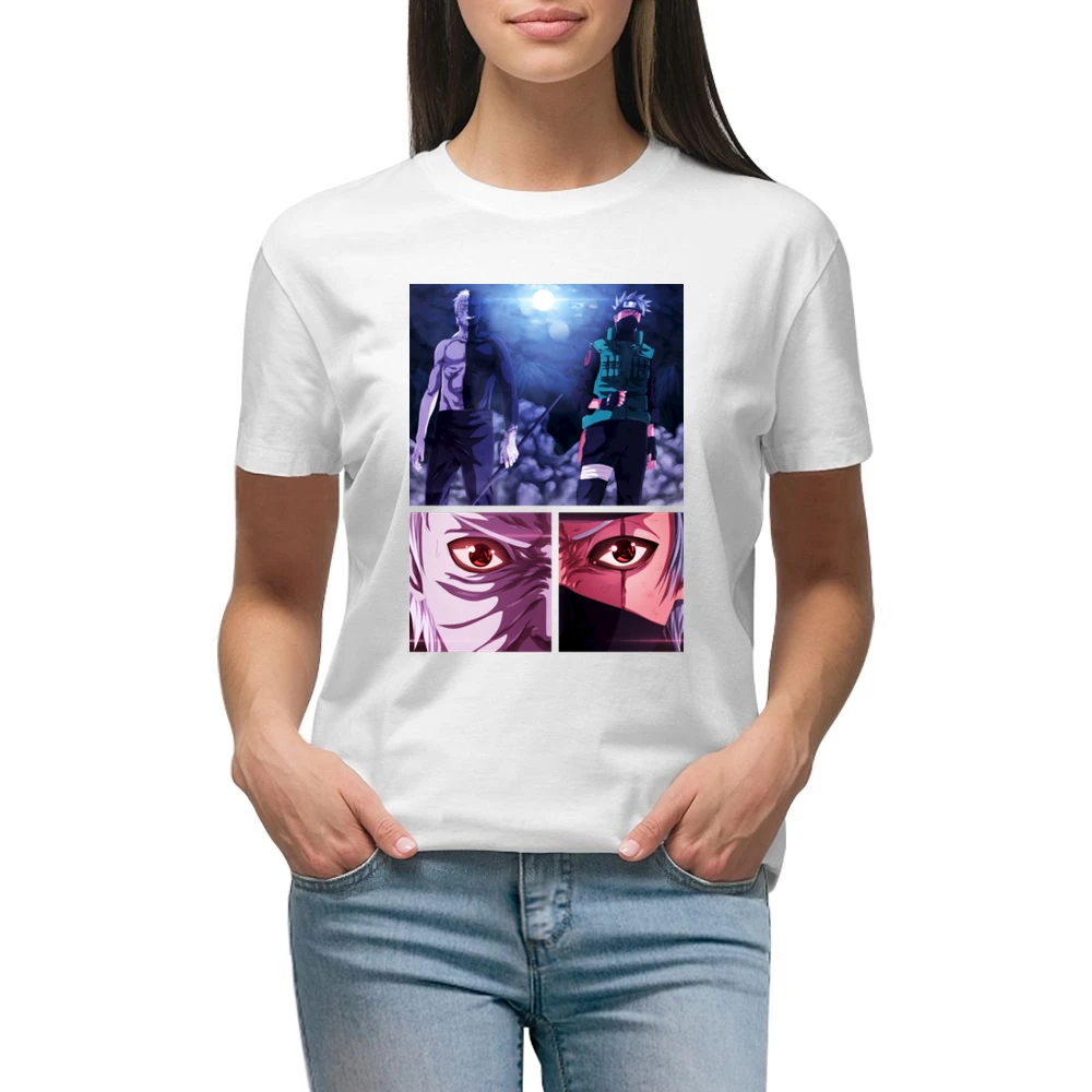 Kakashi hatake Obito Uchiha 2 sharingan eyes kamui Naruto shippuden a Premium Women Ladies T-shirt