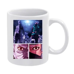 Kakashi hatake Obito Uchiha 2 sharingan eyes kamui Naruto shippuden a White Mug