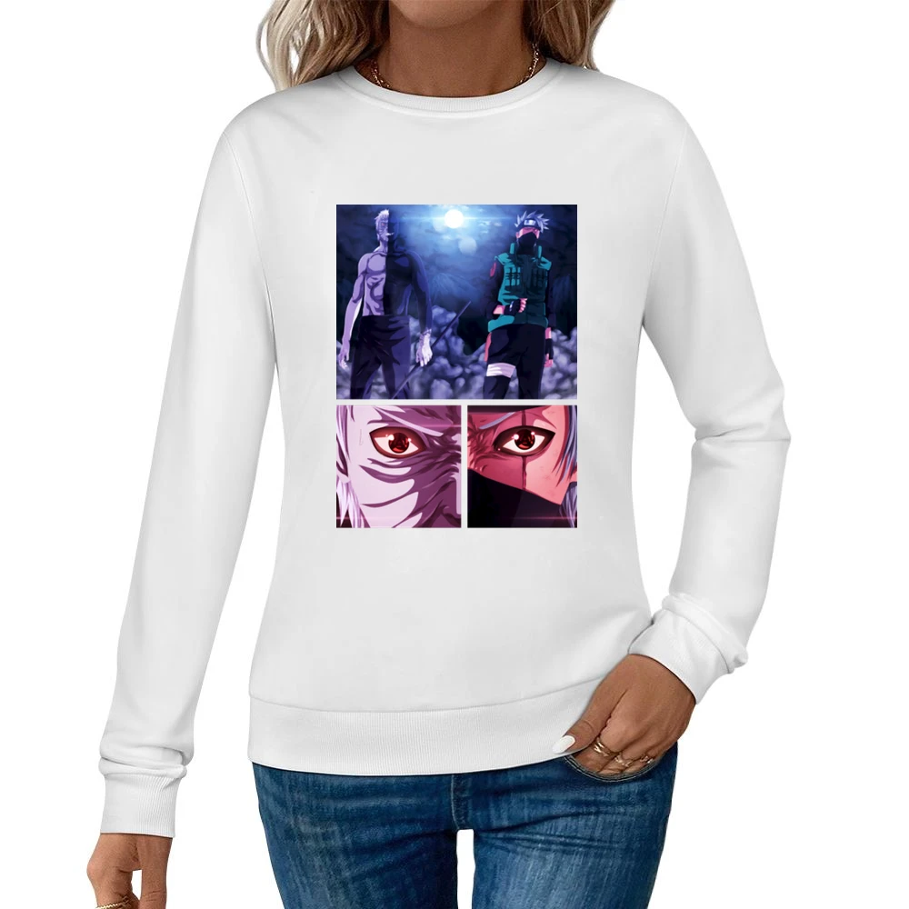 Kakashi hatake Obito Uchiha 2 sharingan eyes kamui Naruto shippuden a Women Pullover Sweatshirt