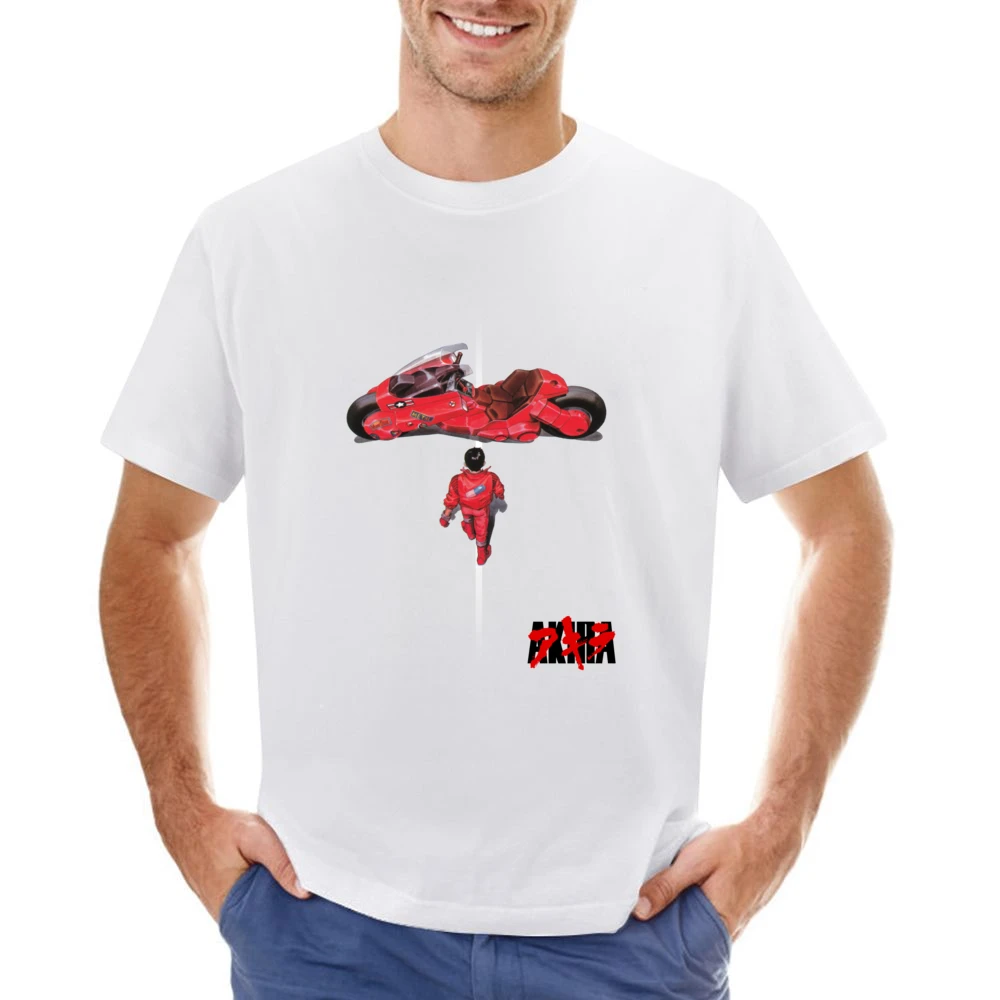 Kaneda and bike Akira Japanese manga series Katsuhiro Otomo anime mang Asian Size Men T-Shirt
