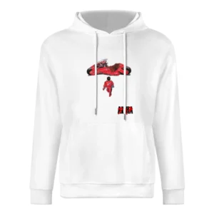 Kaneda and bike Akira Japanese manga series Katsuhiro Otomo anime mang European Size Men Hoodie