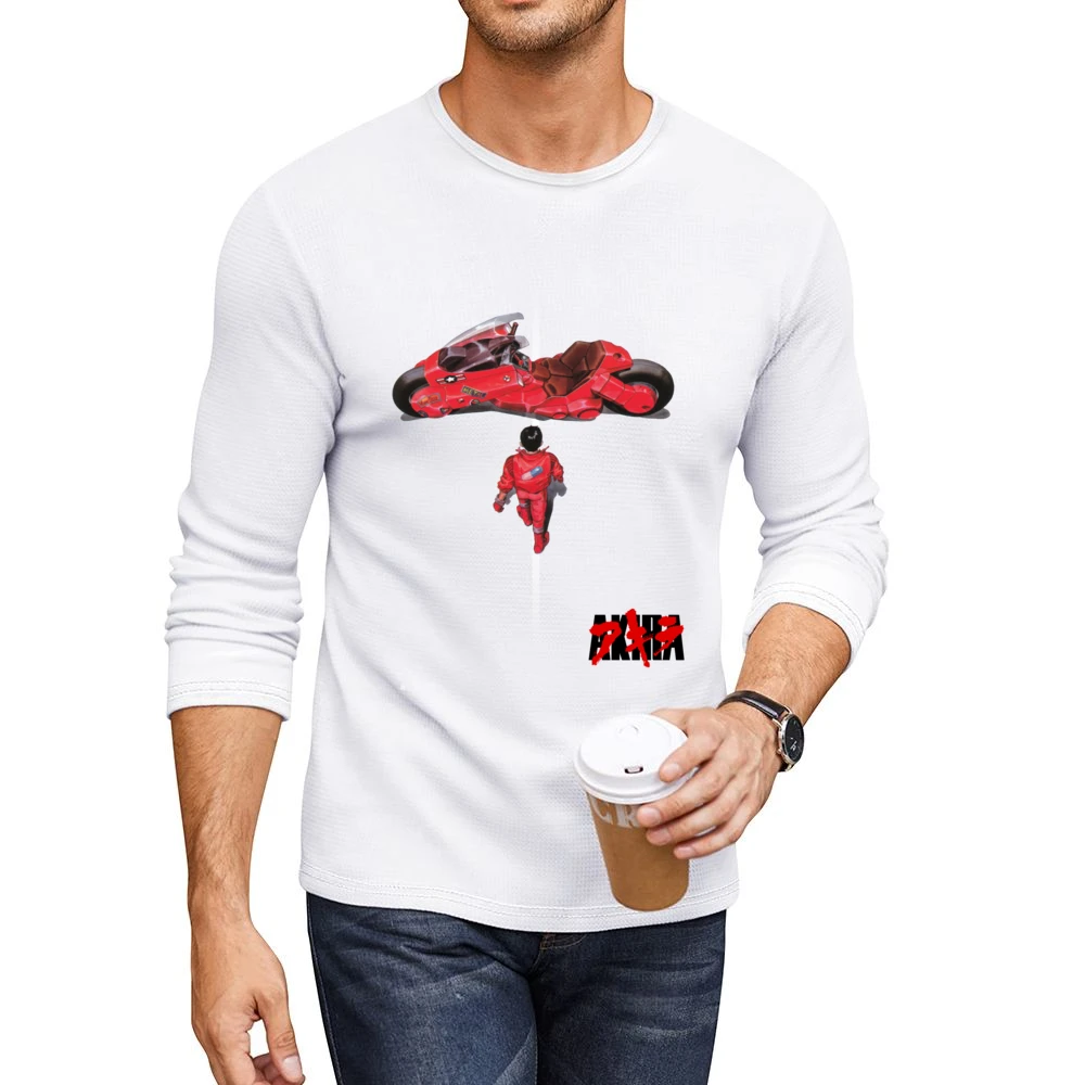 Kaneda and bike Akira Japanese manga series Katsuhiro Otomo anime mang Men CrewNeck Long Sleeve T-Shirt