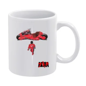 Kaneda and bike Akira Japanese manga series Katsuhiro Otomo anime mang White Mug