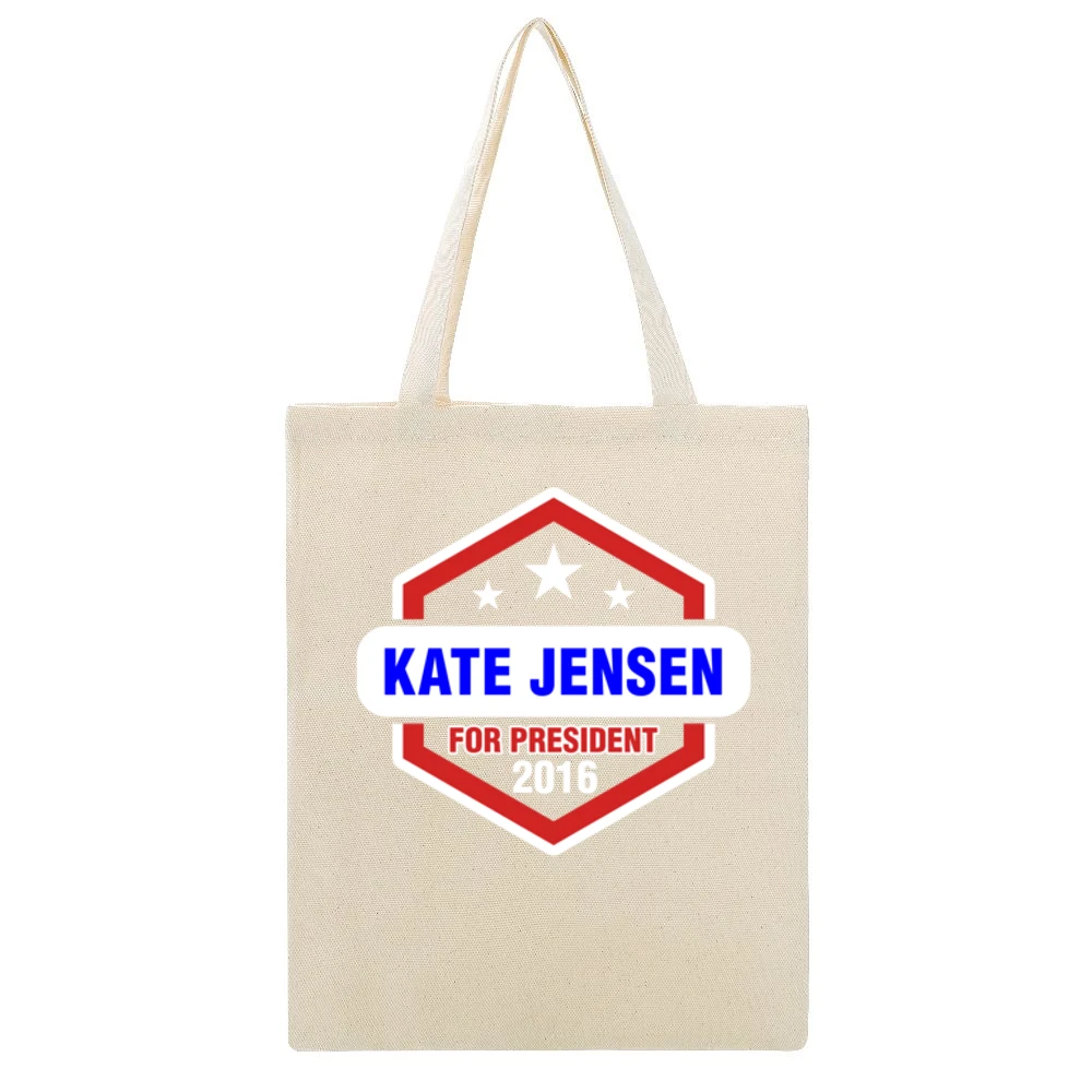 Kate Jensen For President 2016 The Red Road TV Show Beige Canvas Tote Shopping Bag