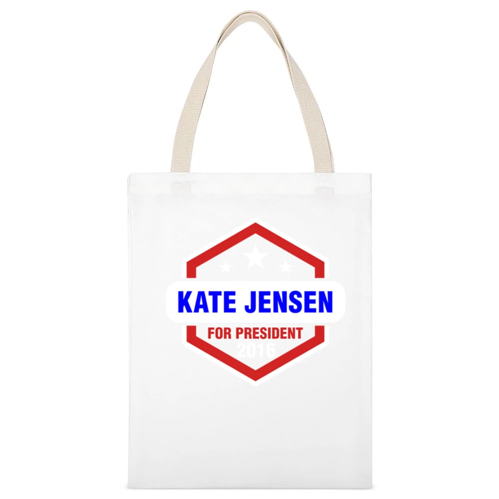 Kate Jensen For President 2016 The Red Road TV Show White Canvas Tote Shopping Bag