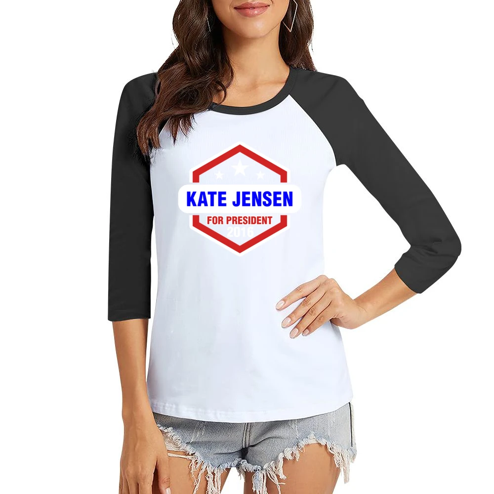 Kate Jensen For President 2016 The Red Road TV Show Women Ladies 3-4 Sleeve T-Shirt
