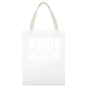 Kawhi Believe San Antonio Basketball White Canvas Tote Shopping Bag