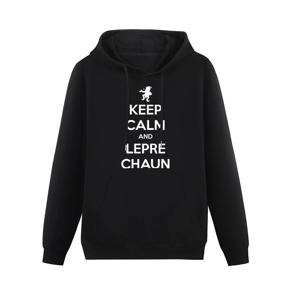 Keep Calm And Leprechaun Funny St Patricks Day Men Hoodie With Pocket