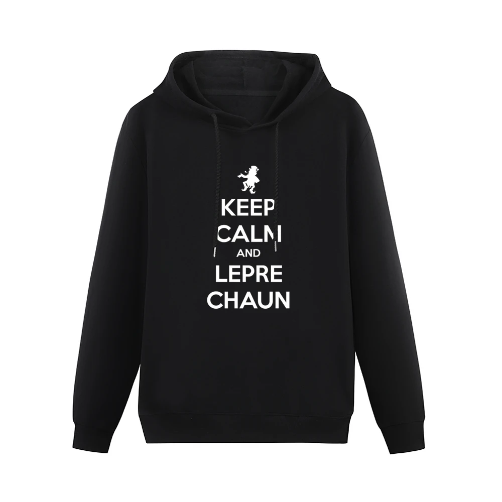 Keep Calm And Leprechaun Funny St Patricks Day Men Hoodie Without Pocket