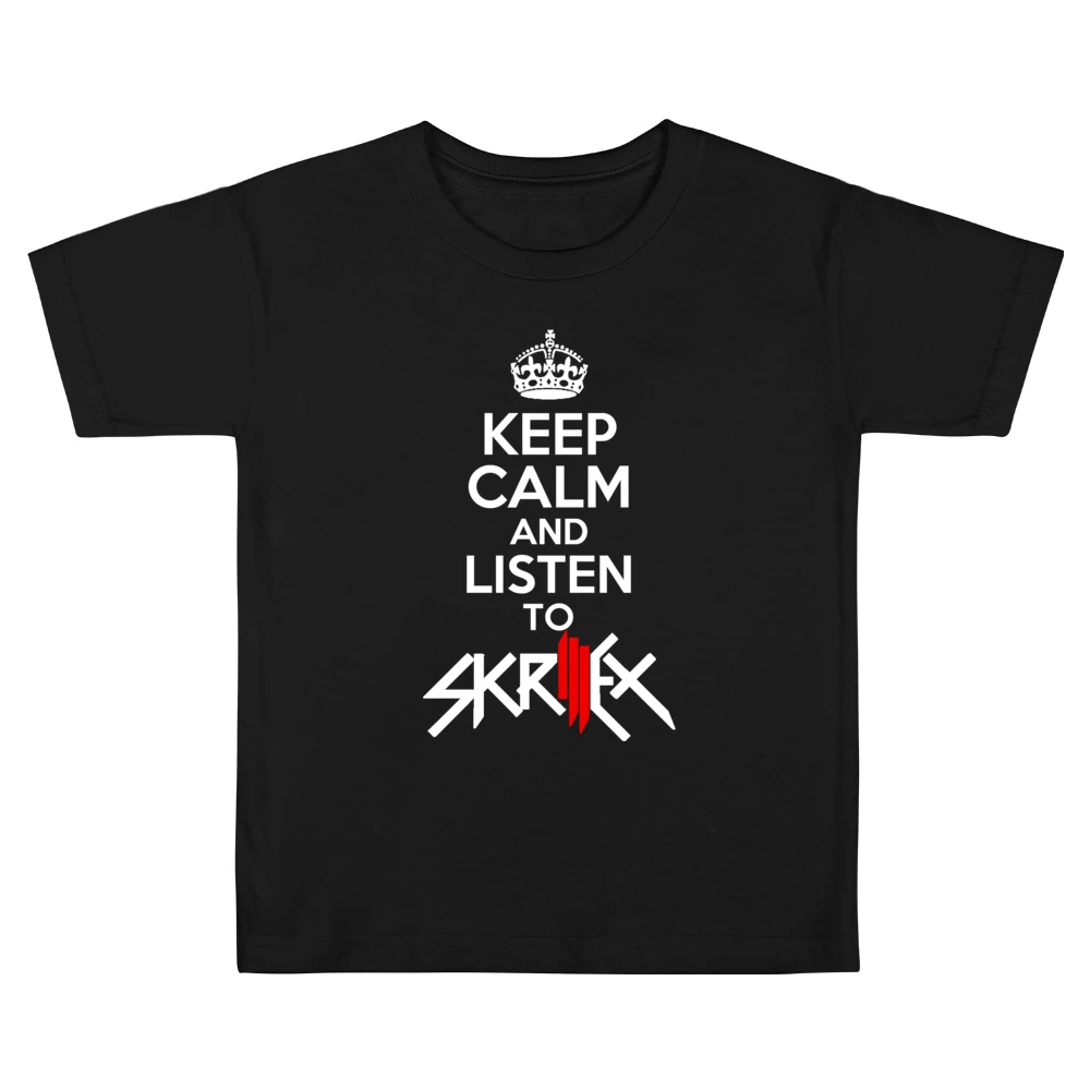 Keep Calm And Listen To Skrillex Fun EDM Music Graphic Kids Boys Girls T-Shirt
