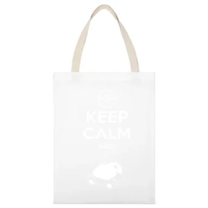 Keep Calm And Snorlax Funny Pokemon Sleeping Graphic Apparel White Canvas Tote Shopping Bag