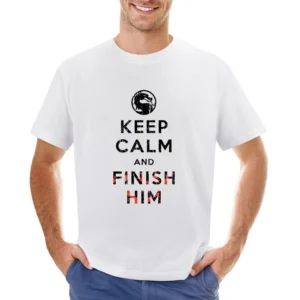 Keep Calm and Finish Him Mortal Kombat Funny Video Game Asian Size Men T-Shirt
