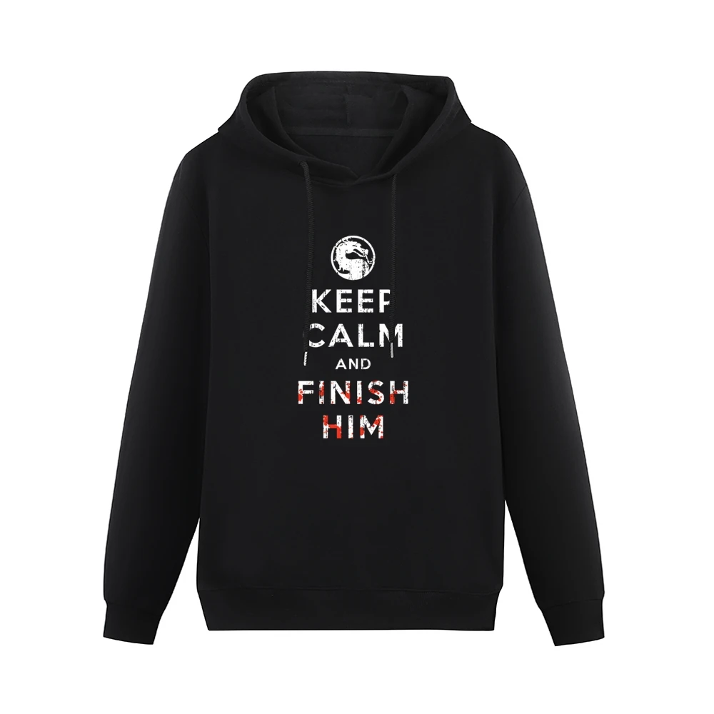 Keep Calm and Finish Him Mortal Kombat Funny Video Game Men Hoodie Without Pocket