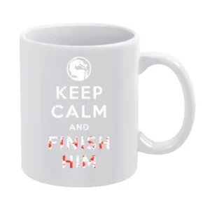 Keep Calm and Finish Him Mortal Kombat Funny Video Game White Mug