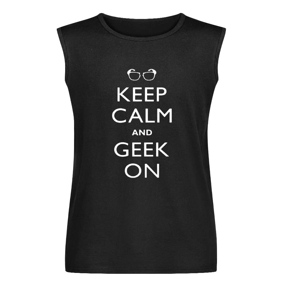 Keep Calm and Geek On Men Sleeveless T-Shirt