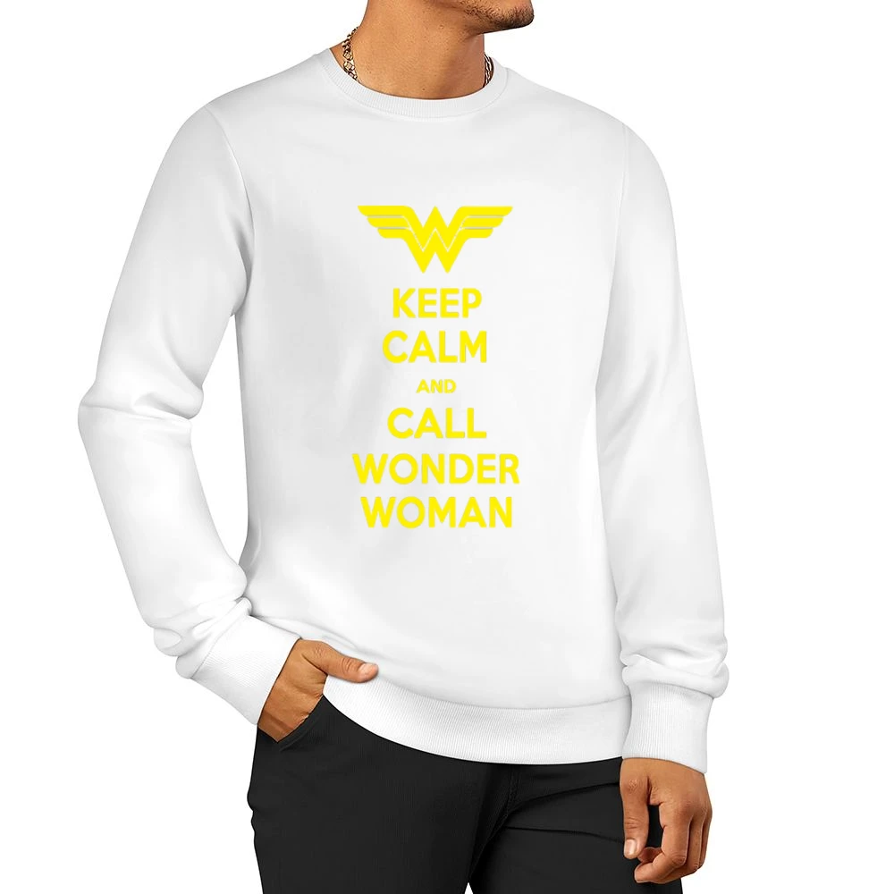 Keep Calm and call Wonder Woman Men Pullover Sweatshirt
