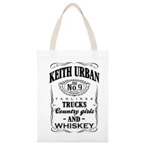 Keith Urban Tan Lines Trucks Country Girls And Whiskey Popular Graphic White Canvas Tote Shopping Bag