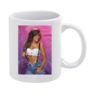Kelly Kapowski Saved By The Bell Iconic Vintage Style Tv Show Distress White Mug