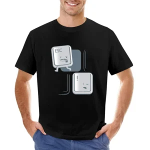 Keyboard computer button esc key Escaping funny Asian Size Men T-Shirt