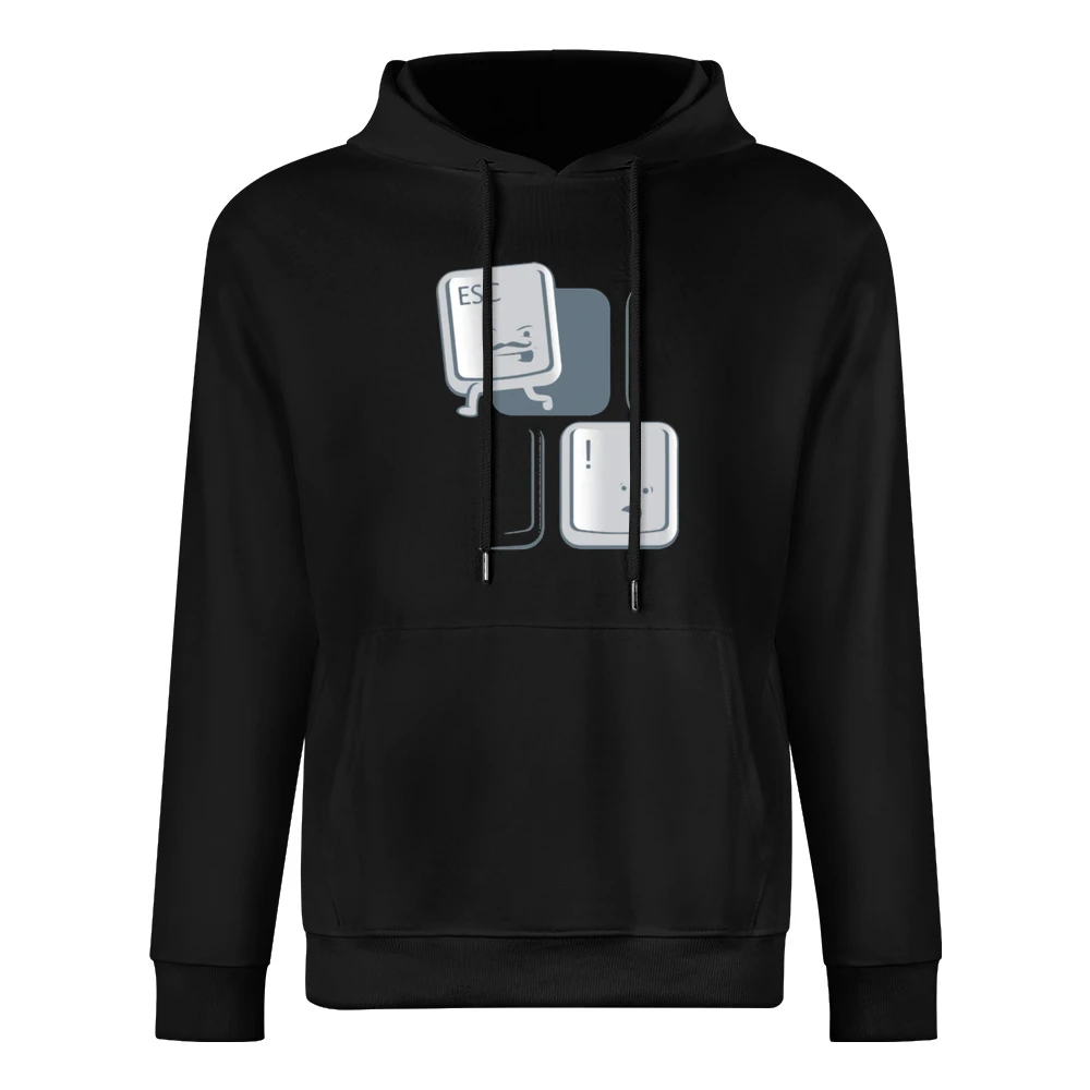 Keyboard computer button esc key Escaping funny European Size Men Hoodie