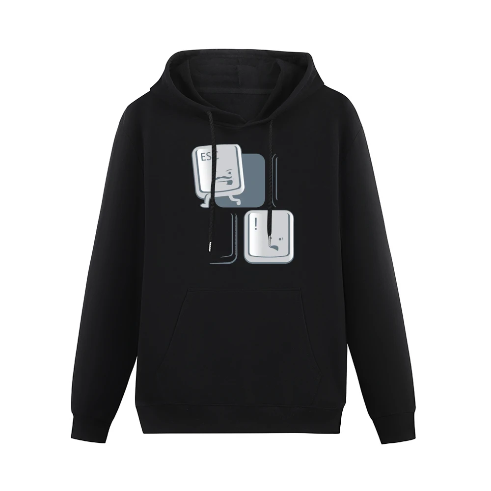 Keyboard computer button esc key Escaping funny Men Hoodie With Pocket