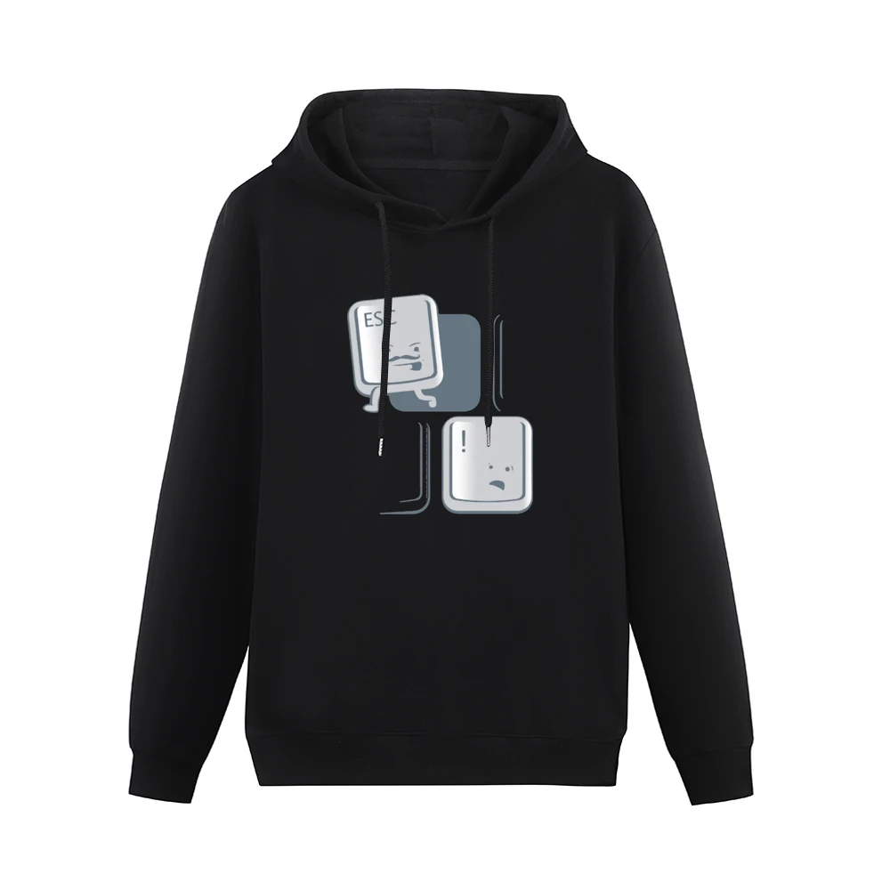 Keyboard computer button esc key Escaping funny Men Hoodie Without Pocket