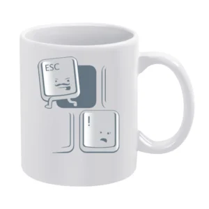 Keyboard computer button esc key Escaping funny White Mug