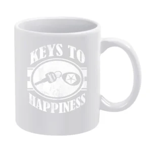 Keys To Happiness Fun Its A Jeep Thing Wrangler TJ Graphic Car White Mug