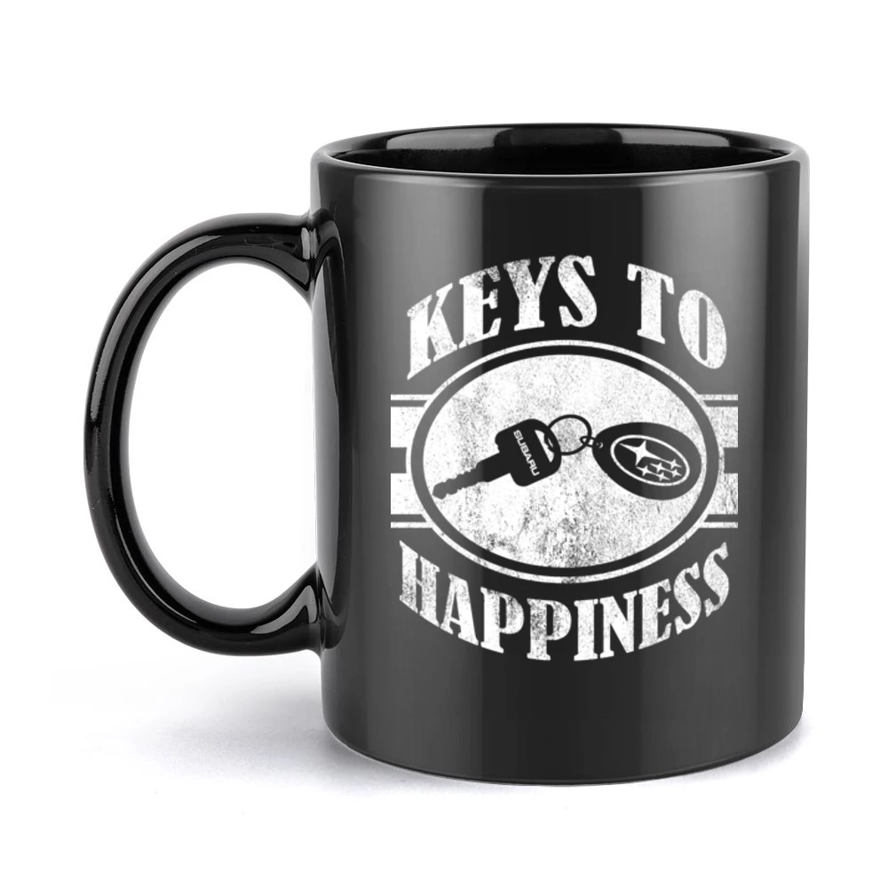 Keys To Happiness Fun Subaru Love Impreza WRX Legacy Outback Graphic C Black Mug