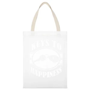 Keys To Happiness Fun Subaru Love Impreza WRX Legacy Outback Graphic C White Canvas Tote Shopping Bag