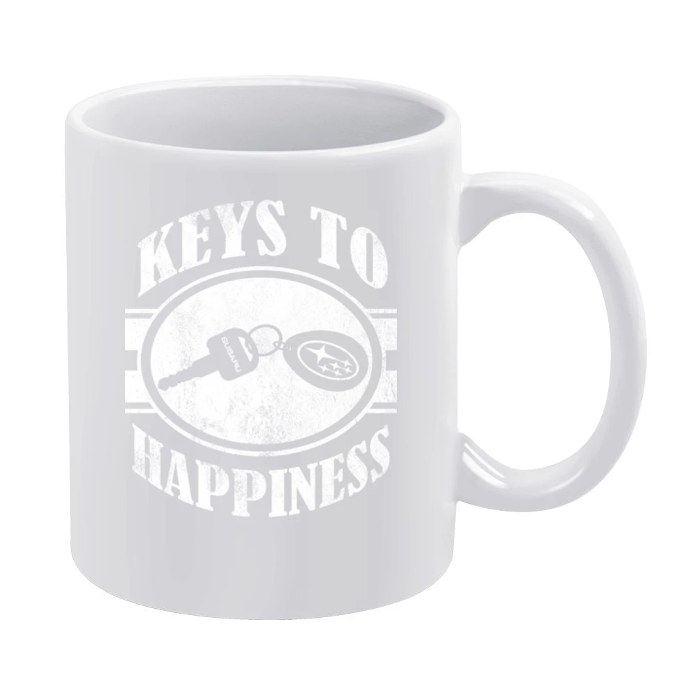 Keys To Happiness Fun Subaru Love Impreza WRX Legacy Outback Graphic C White Mug