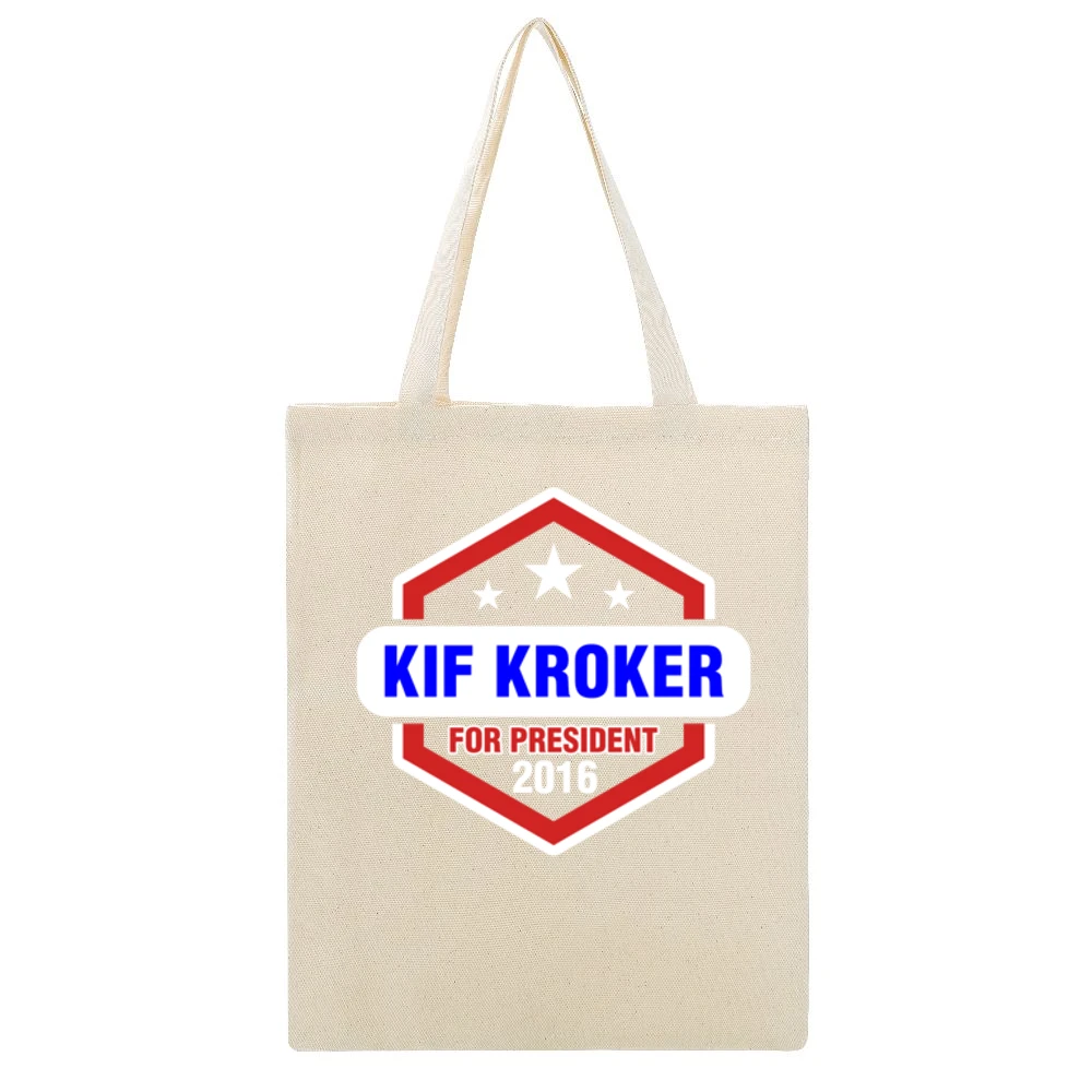 Kif Kroker For President 2016 Futurama TV Show Beige Canvas Tote Shopping Bag