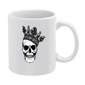 King Skull Tshirt White Mug