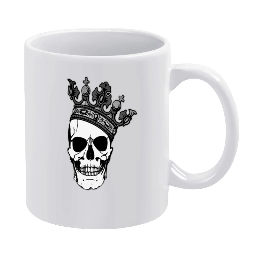 King Skull Tshirt White Mug