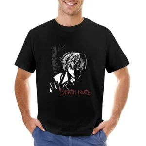 Kira light yagami shinigami ryuuk death note anime manga Asian Size Men T-Shirt