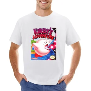 Kirbys Adventure Nes Nintendo Old School Retro Video Game Fan Distress Asian Size Men T-Shirt