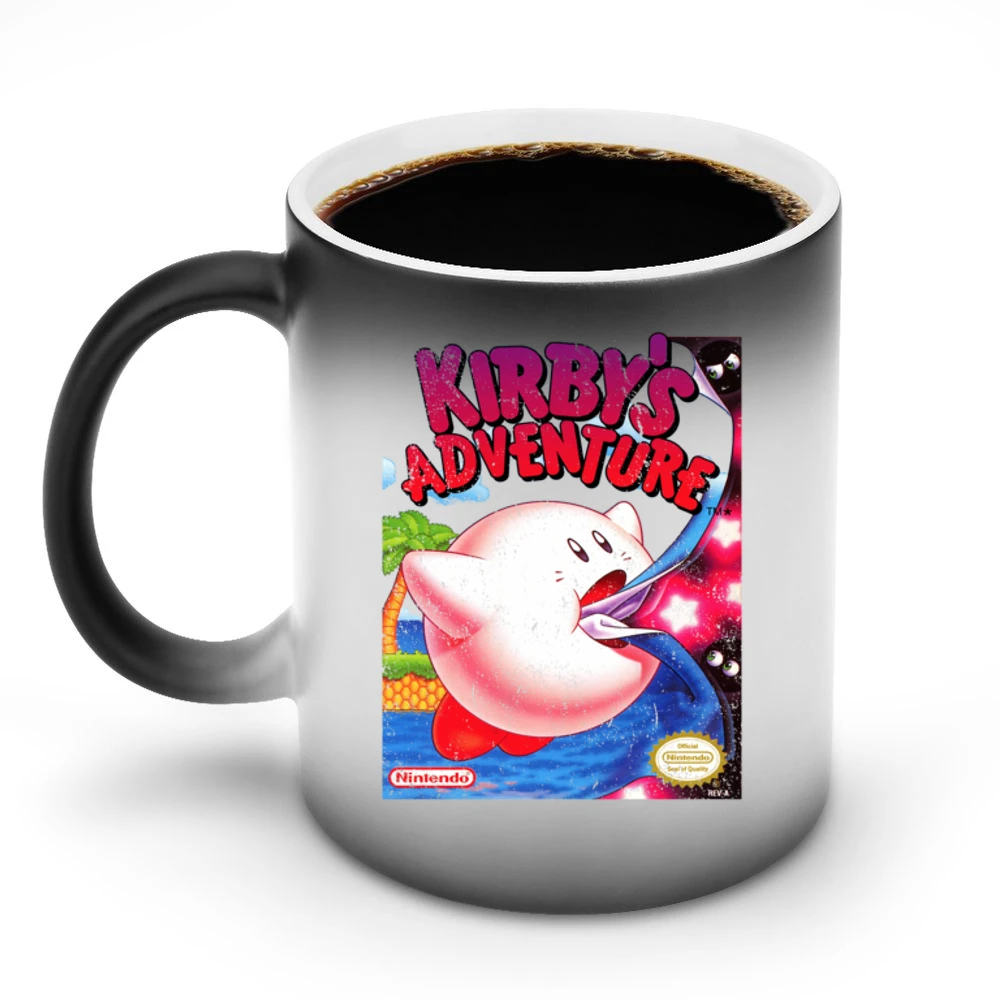 Kirbys Adventure Nes Nintendo Old School Retro Video Game Fan Distress Discoloration Mug