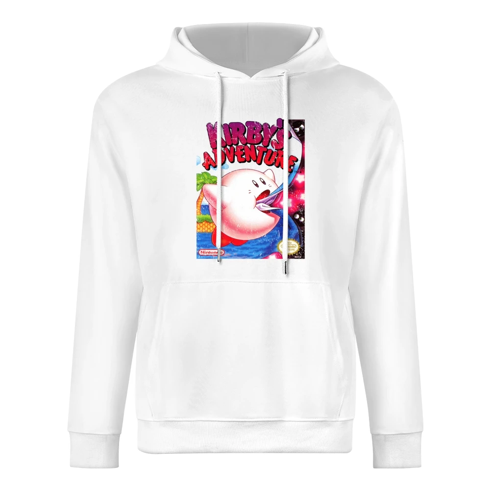 Kirbys Adventure Nes Nintendo Old School Retro Video Game Fan Distress European Size Men Hoodie