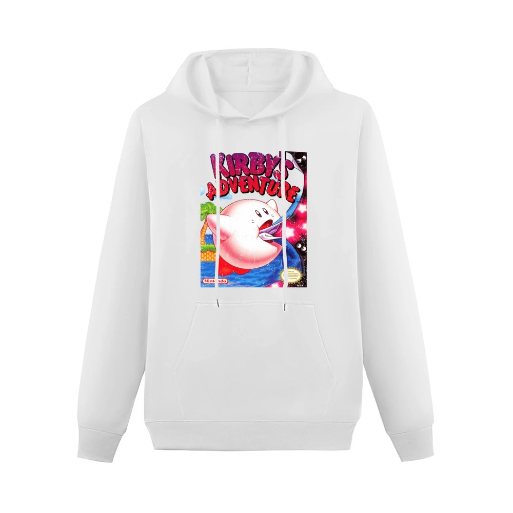 Kirbys Adventure Nes Nintendo Old School Retro Video Game Fan Distress Men Hoodie With Pocket