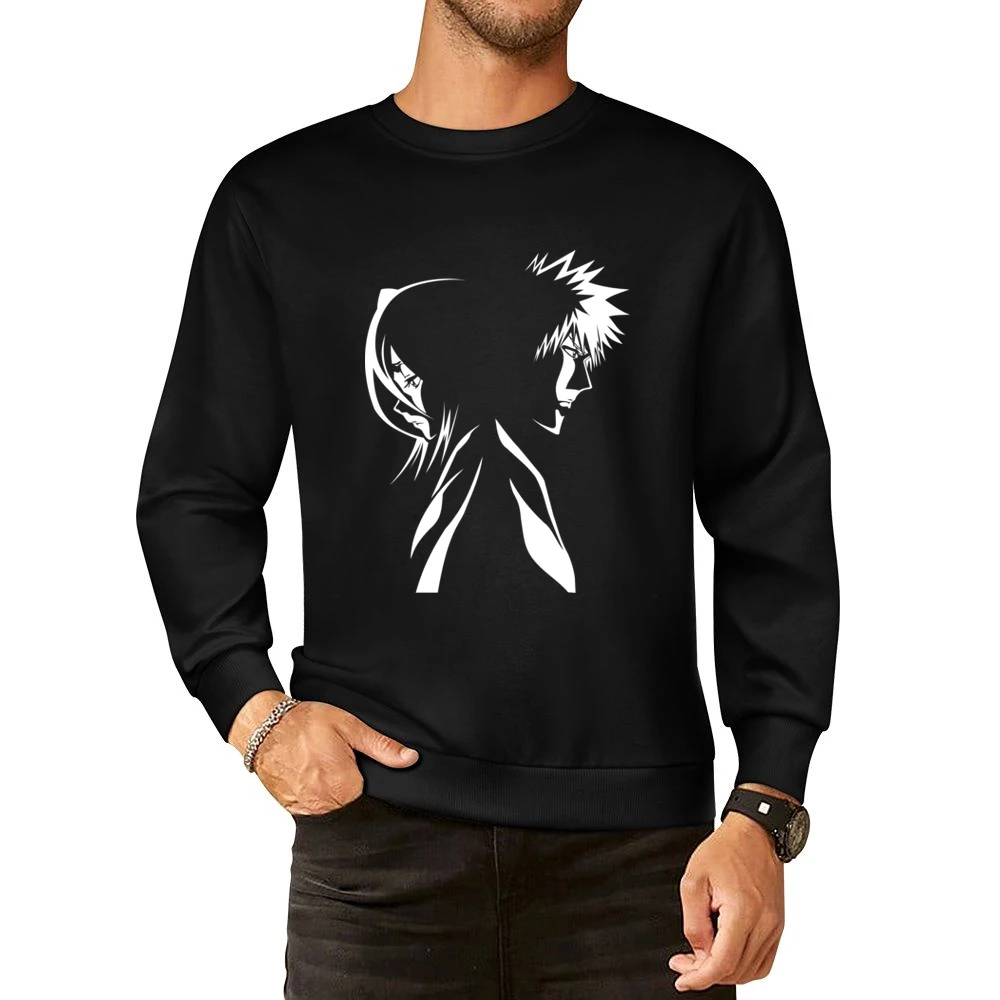 Kurosaki Ichigo and kuchiki Rukia Soul society shinigami Bleach anime European Size Pullover Sweater