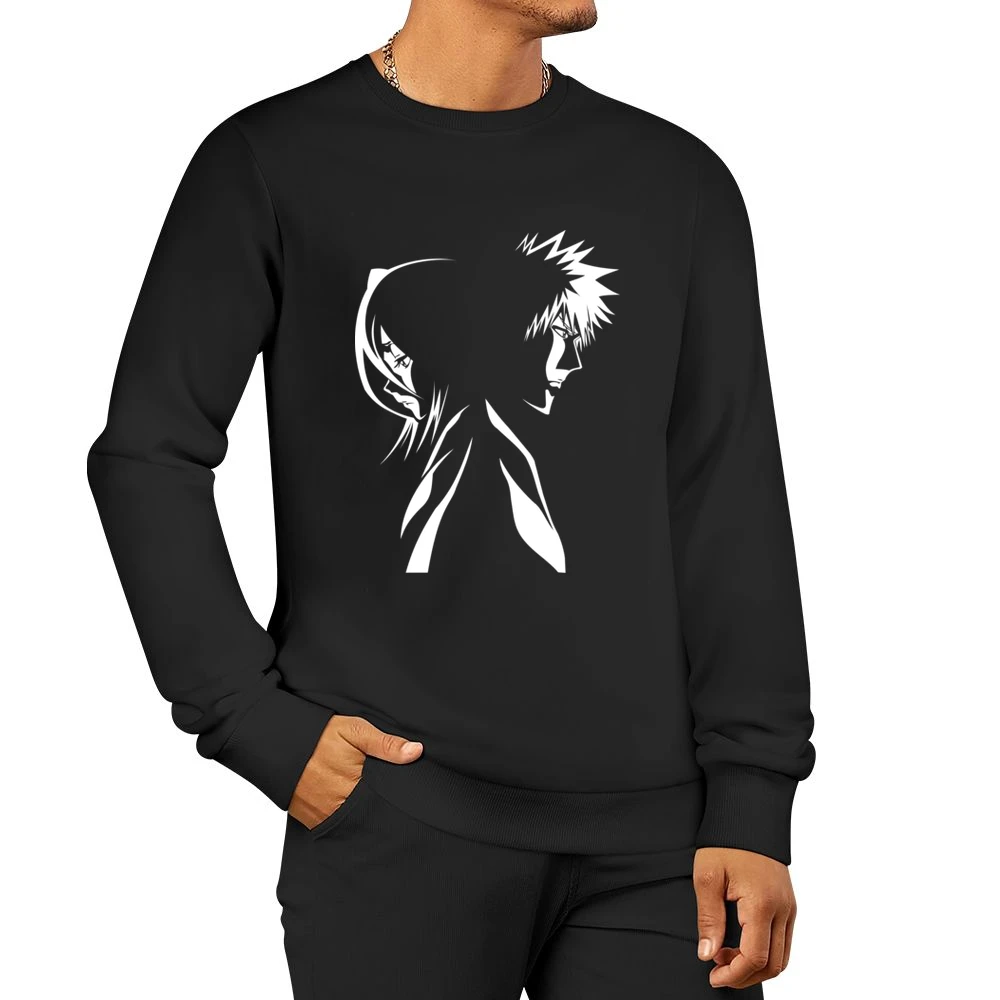 Kurosaki Ichigo and kuchiki Rukia Soul society shinigami Bleach anime Men Pullover Sweatshirt