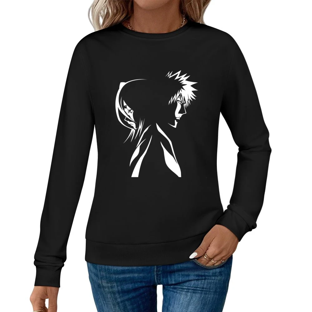 Kurosaki Ichigo and kuchiki Rukia Soul society shinigami Bleach anime Women Pullover Sweatshirt