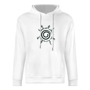 Kyuubi kurama nine tails demon fox four element seal on naruto chest m European Size Men Hoodie