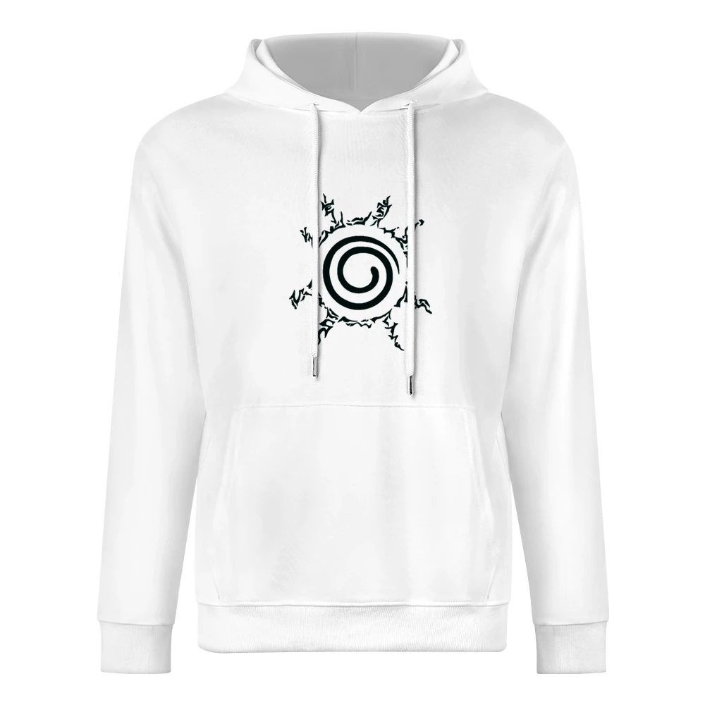 Kyuubi kurama nine tails demon fox four element seal on naruto chest m European Size Men Hoodie