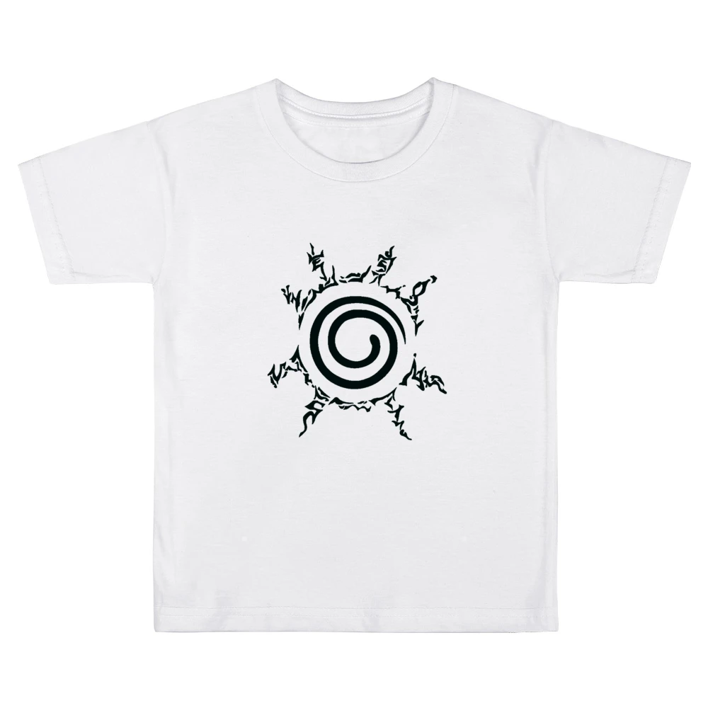 Kyuubi kurama nine tails demon fox four element seal on naruto chest m Kids Boys Girls T-Shirt