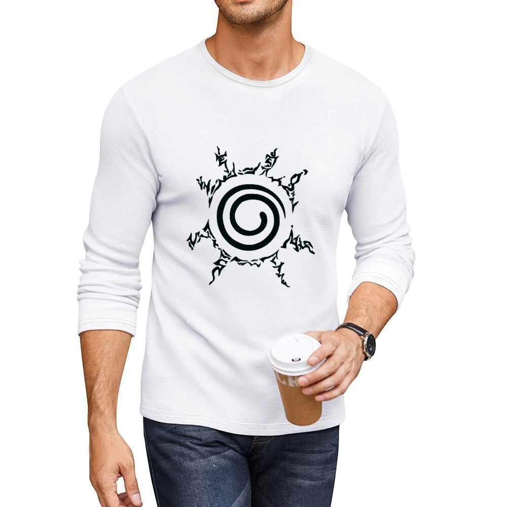 Kyuubi kurama nine tails demon fox four element seal on naruto chest m Men CrewNeck Long Sleeve T-Shirt