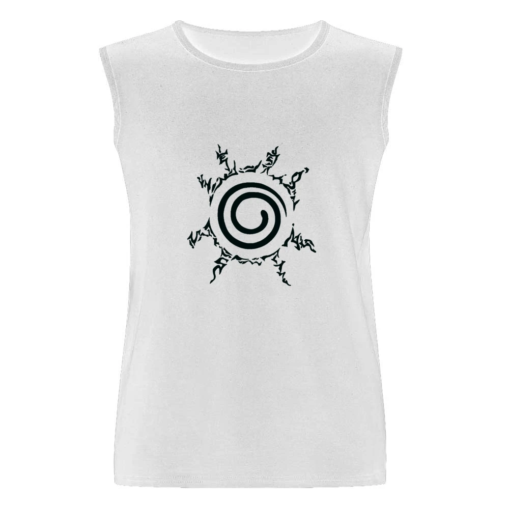 Kyuubi kurama nine tails demon fox four element seal on naruto chest m Men Sleeveless T-Shirt